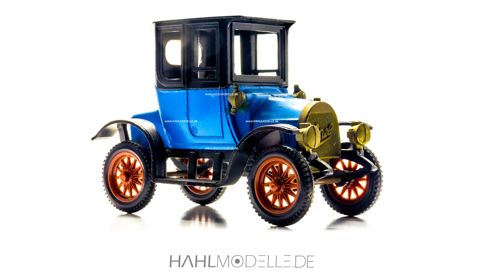 Opel-Motorwagen 5/12 PS, Limousine, blau-schwarz, Ziss, hahlmodelle.de