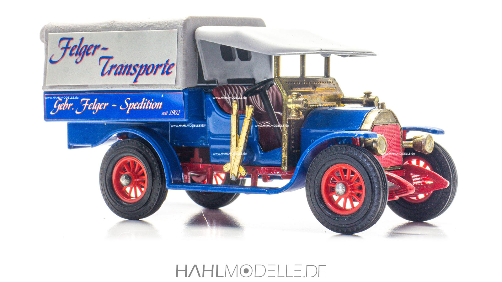 Opel 4/8 PS „Doktorwagen“, Pritschenwagen, blau-weiß, Code-3 (Basis Matchbox), hahlmodelle.de