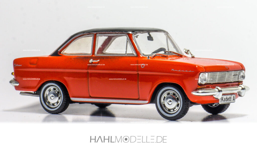 Opel Kadett A, Coupé, rot-schwarz, Ixo, hahlmodelle.de