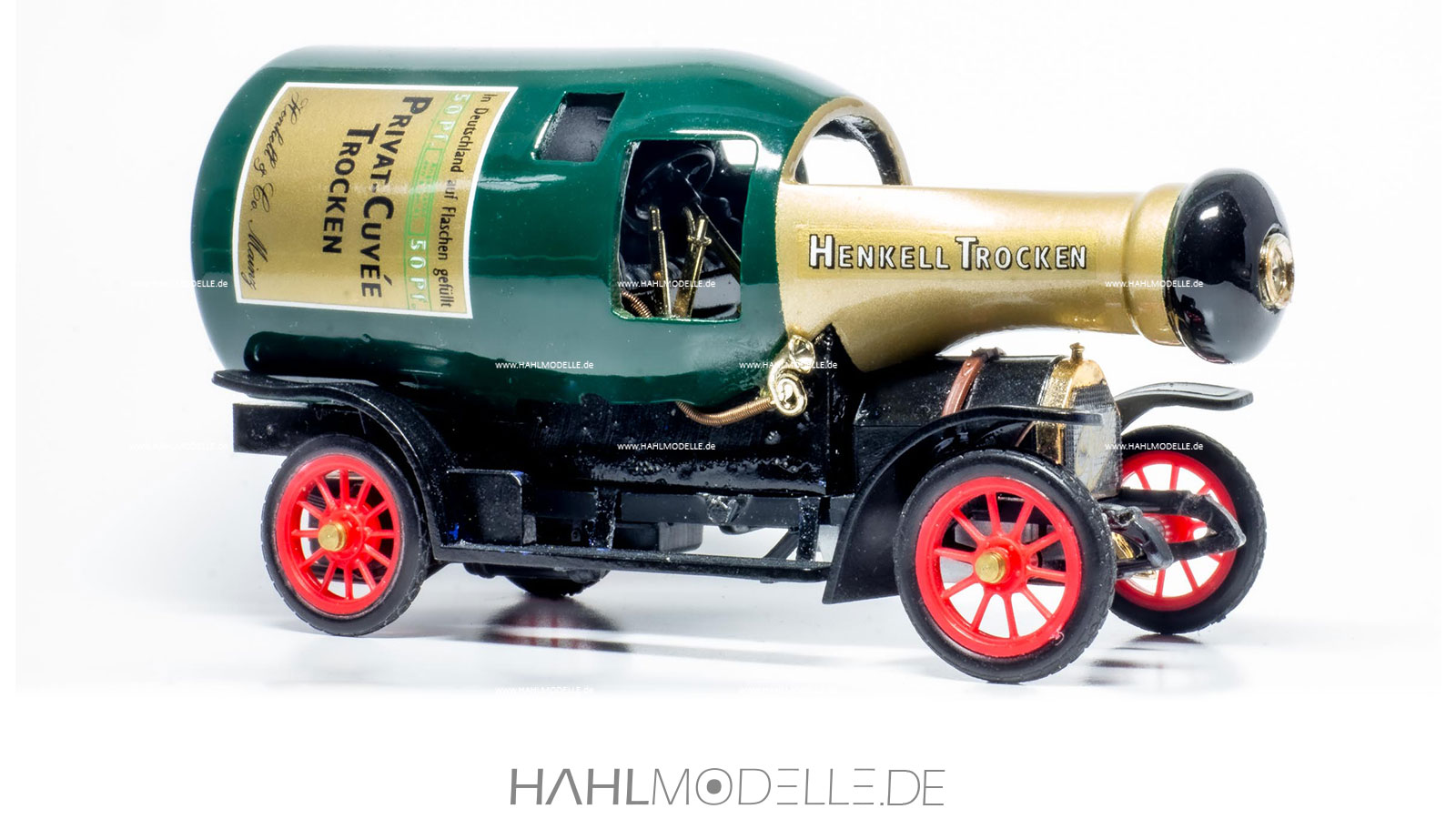 Opel-Motorwagen 9/10 PS „System Darracq“, Sonderkarosserie, schwarz-grün, Code-3 (Basis Rio), hahlmodelle.de