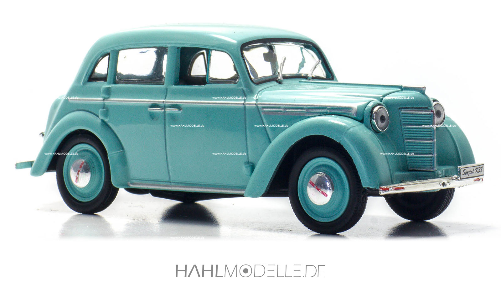 Opel Kadett 1938 Limousine, türkis, Ixo, hahlmodelle.de