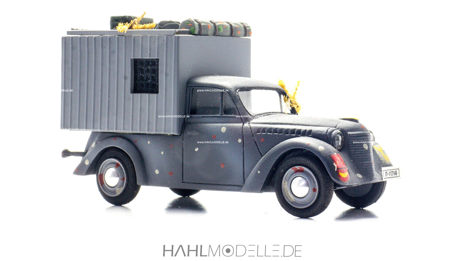 Opel Kadett 1938 Limousine mit Kofferaufbau, grau, unbekannter Hersteller, hahlmodelle.de