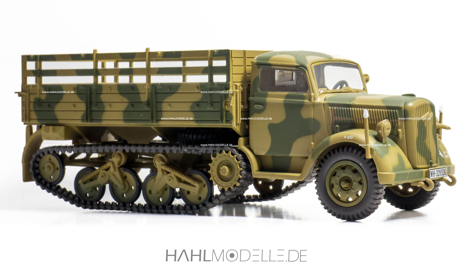 Opel Blitz 3 to Sd.Kfz. 3a, „Maultier“, Pritsche, beige-grün, Ixo, hahlmodelle.de