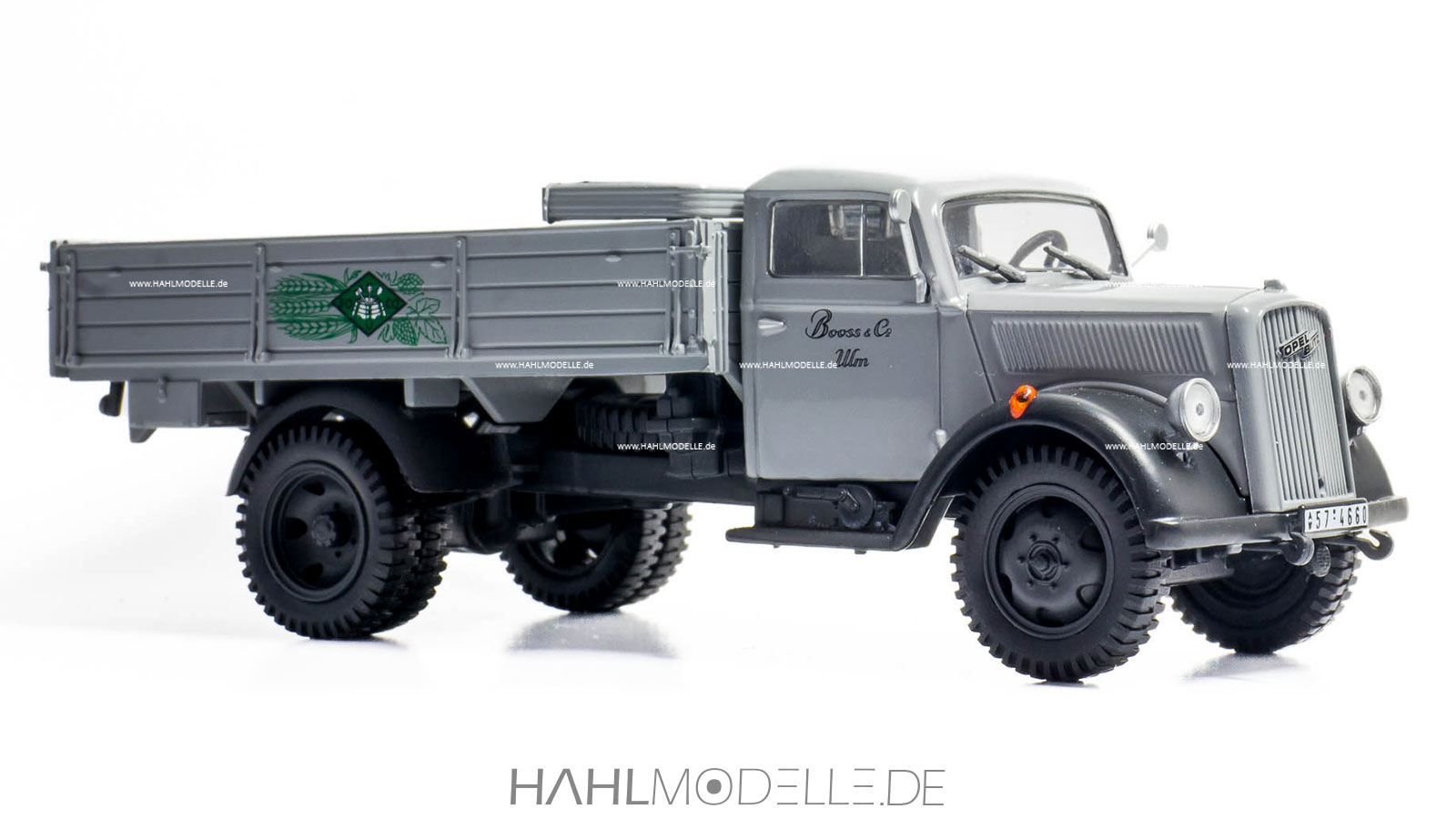 Opel Blitz 3 to Lastkraftwagen, Pritschenwagen, grau, Ixo, hahlmodelle.de