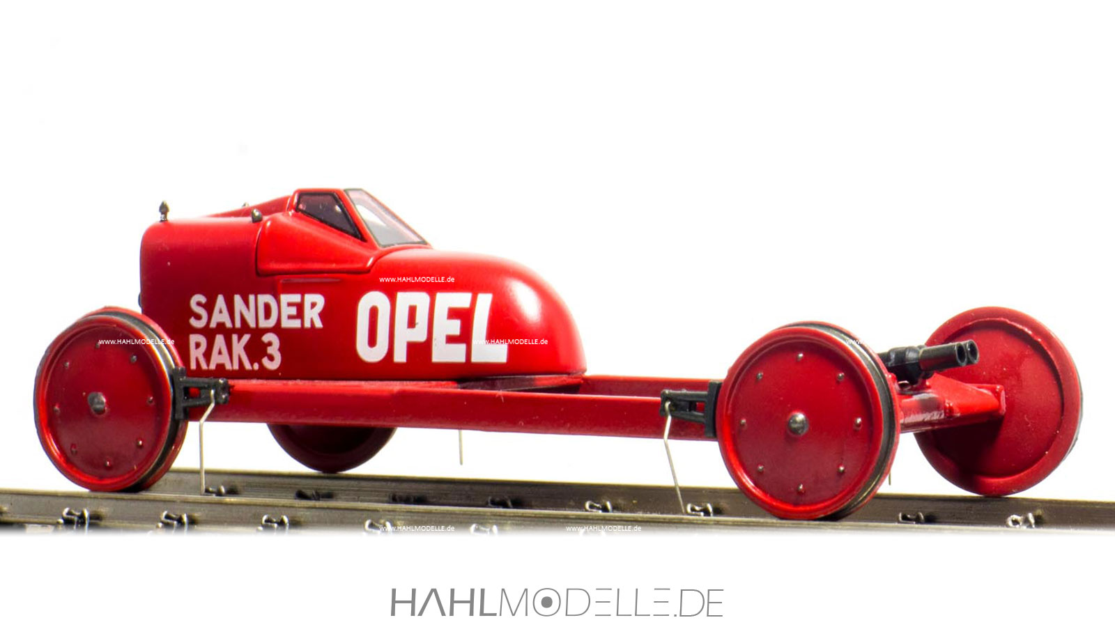 Opel RAK III, Schienenfahrzeug, rot, Spark, hahlmodelle.de