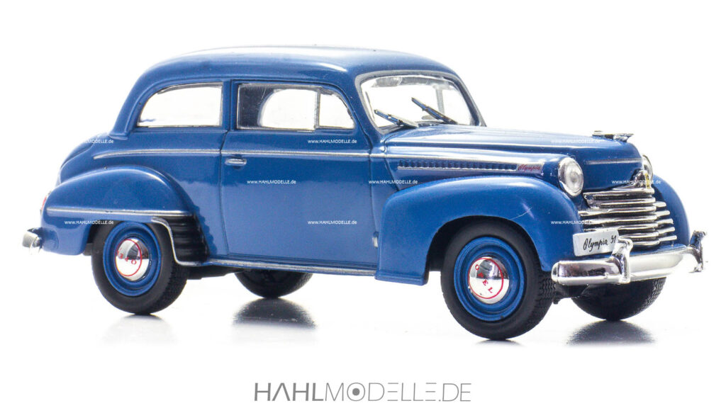 Opel Olympia 1951, Limousine, blau, Ixo, hahlmodelle.de