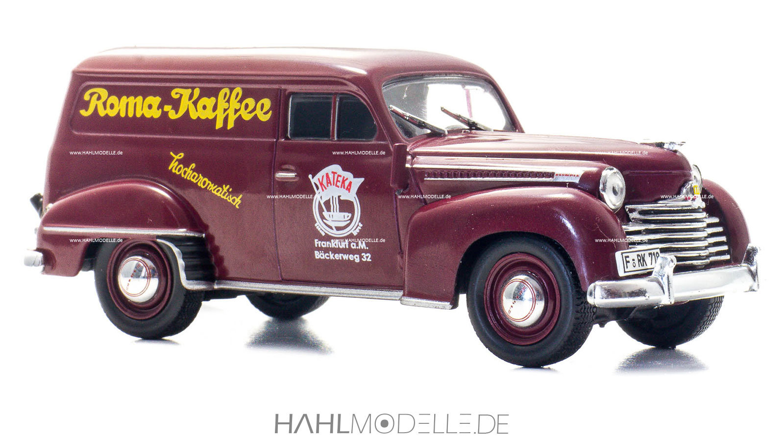 Opel Olympia 1951, Lieferwagen, rot, Ixo, hahlmodelle.de