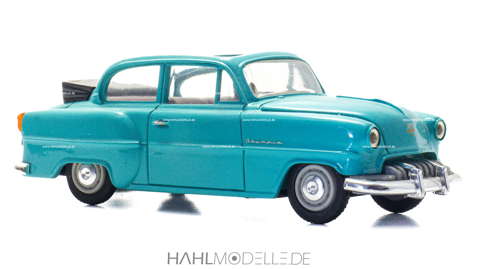 Opel Olympia Rekord 1953, Cabrio-Limousine, türkis, Eligor/Leader, hahlmodelle.de