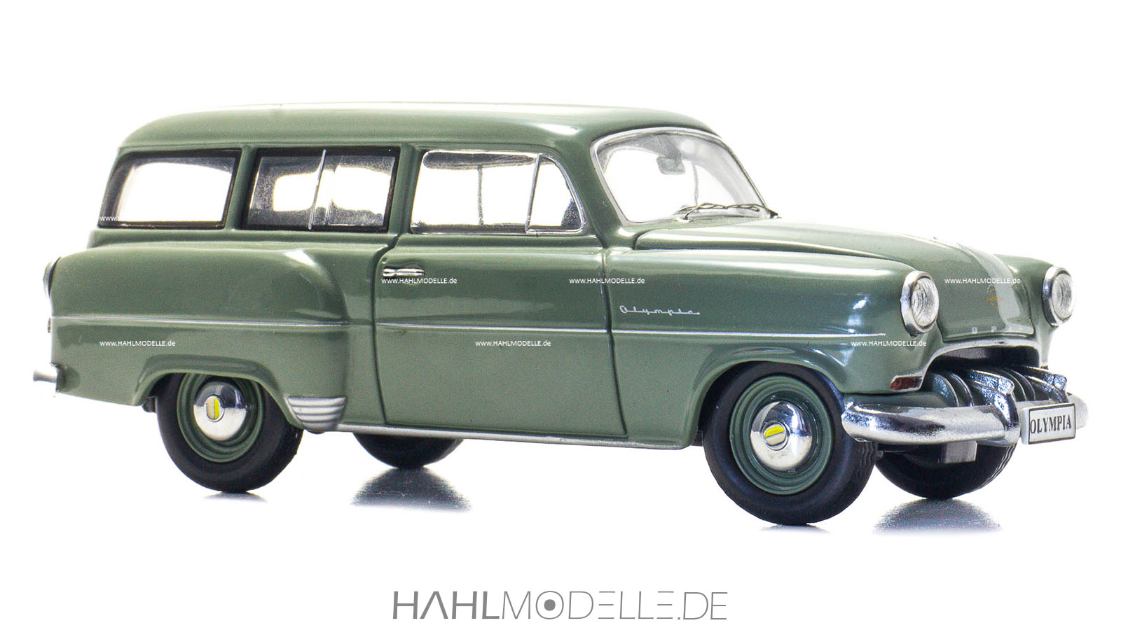 Opel Olympia Rekord 1953, CarAVan, Kombi, grün, Schuco, hahlmodelle.de