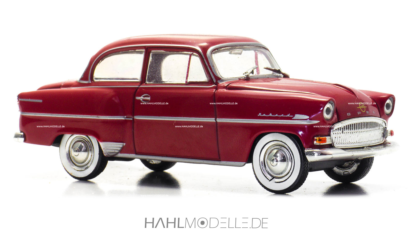 Opel Olympia Rekord *57, Limousine, rot, Ixo, hahlmodelle.de