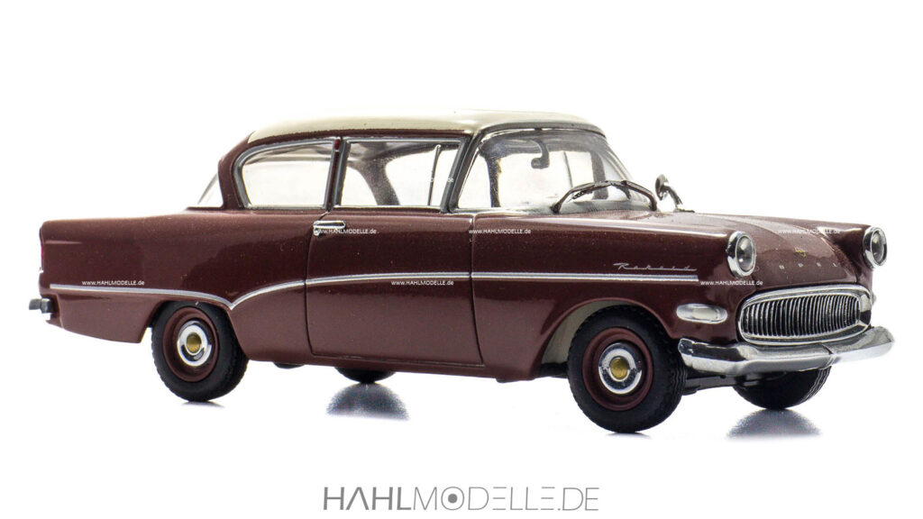 Opel Olympia Rekord P1, Limousine, braun/weiß, Minichamps, hahlmodelle.de