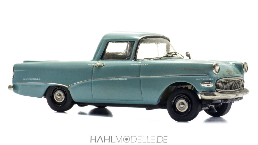 Opel Olympia Rekord P1, PickUp, blau, HJS, hahlmodelle.de