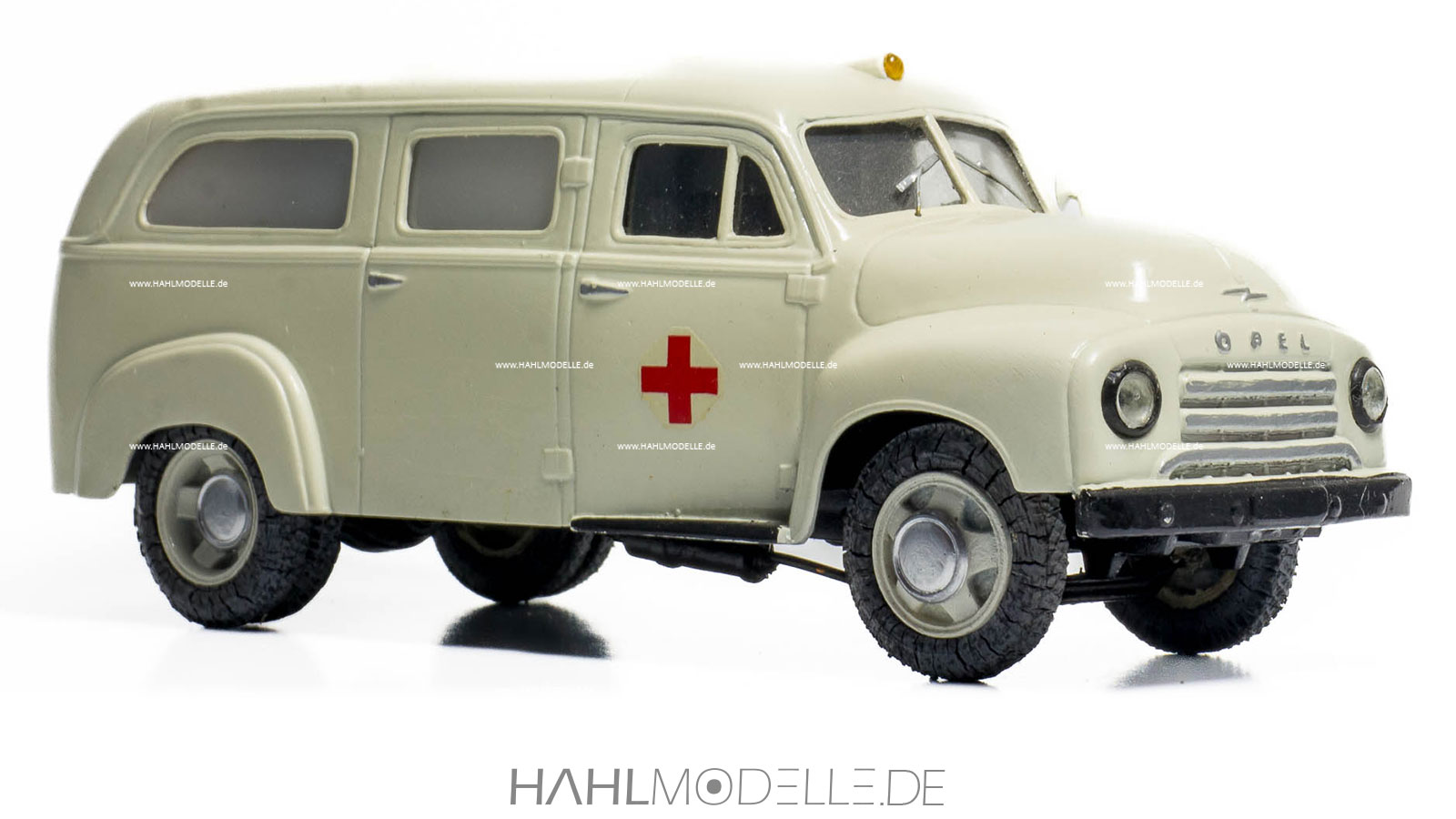 Opel Blitz 1,75 to, Großraumrankenwagen (Miesen), elfenbein, Vector Models, hahlmodelle.de