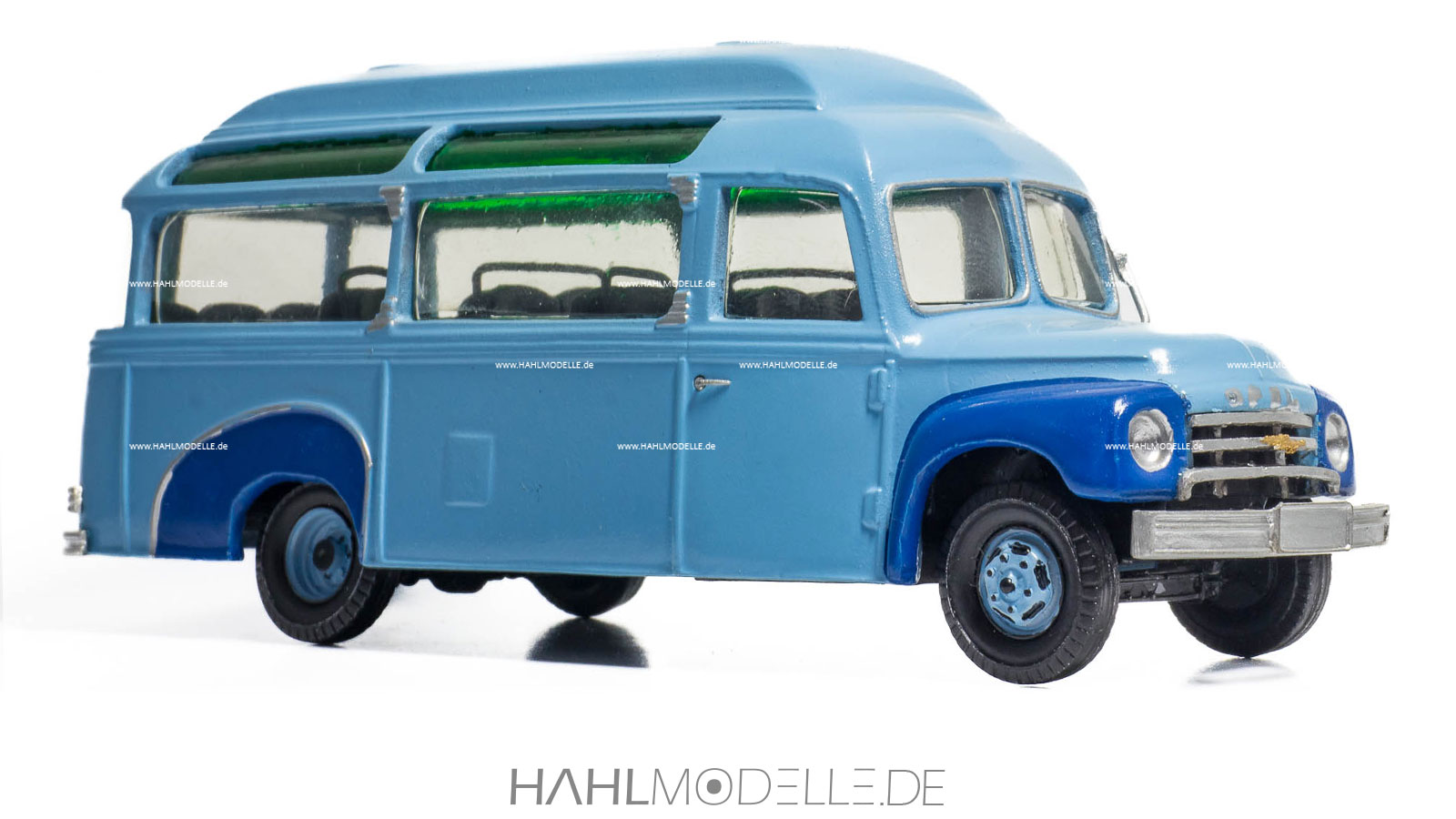 Opel Blitz 1,75 to, Bus (Gläser oder Ludewig), blau, M-Brevis, hahlmodelle.de