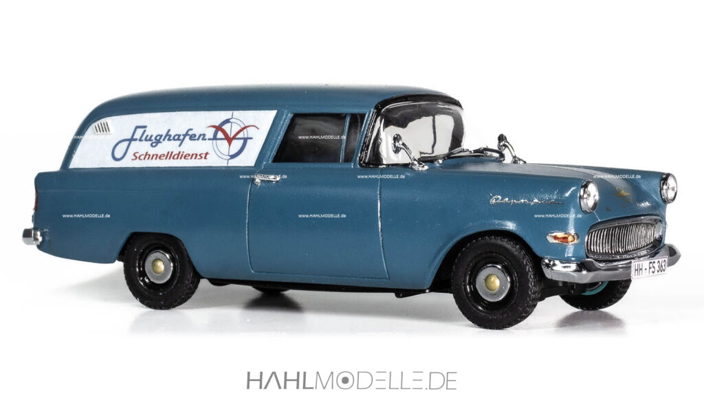 Opel Olympia Rekord P1, Lieferwagen, blau, Code-3 (Basis: Ixo), hahlmodelle.de