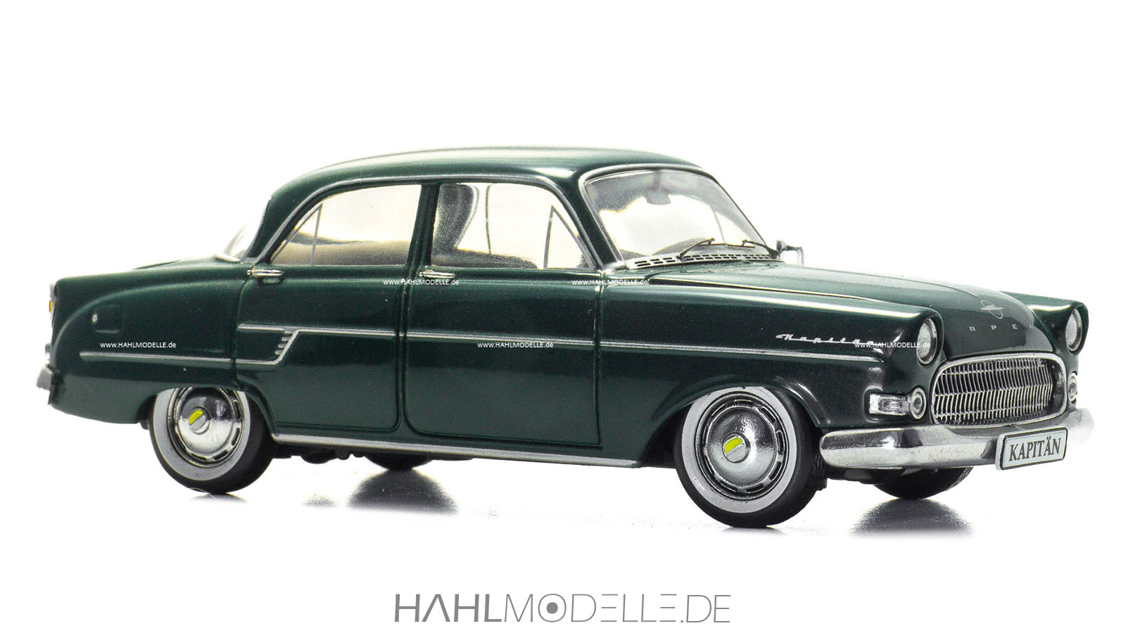 Opel Kapitän '56, Limousine, grün, Schuco, hahlmodelle.de