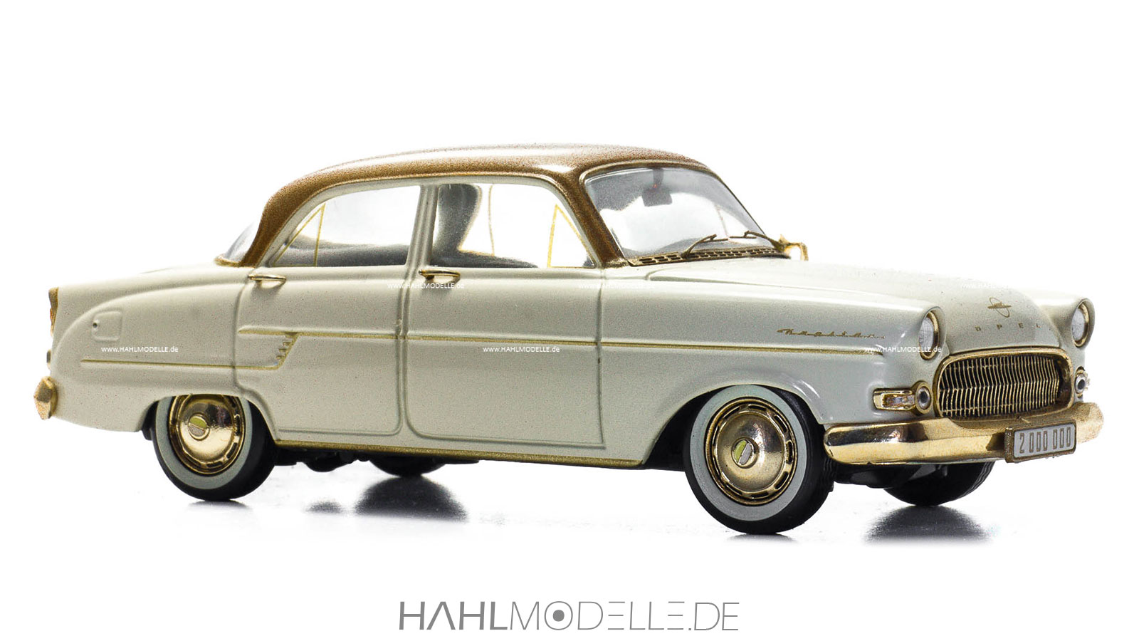 Opel Kapitän '56, Limousine, beige/braun, Schuco, hahlmodelle.de