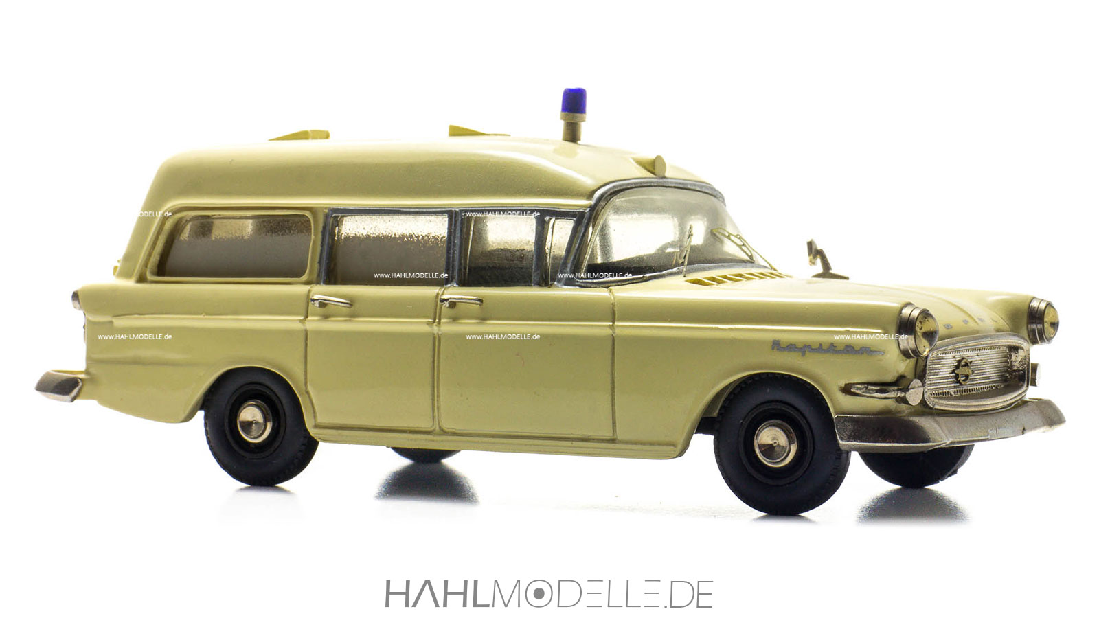 Opel Kapitän P 2,5, Kombi, Krankenwagen (Miesen), beige, Hauteville, hahlmodelle.de