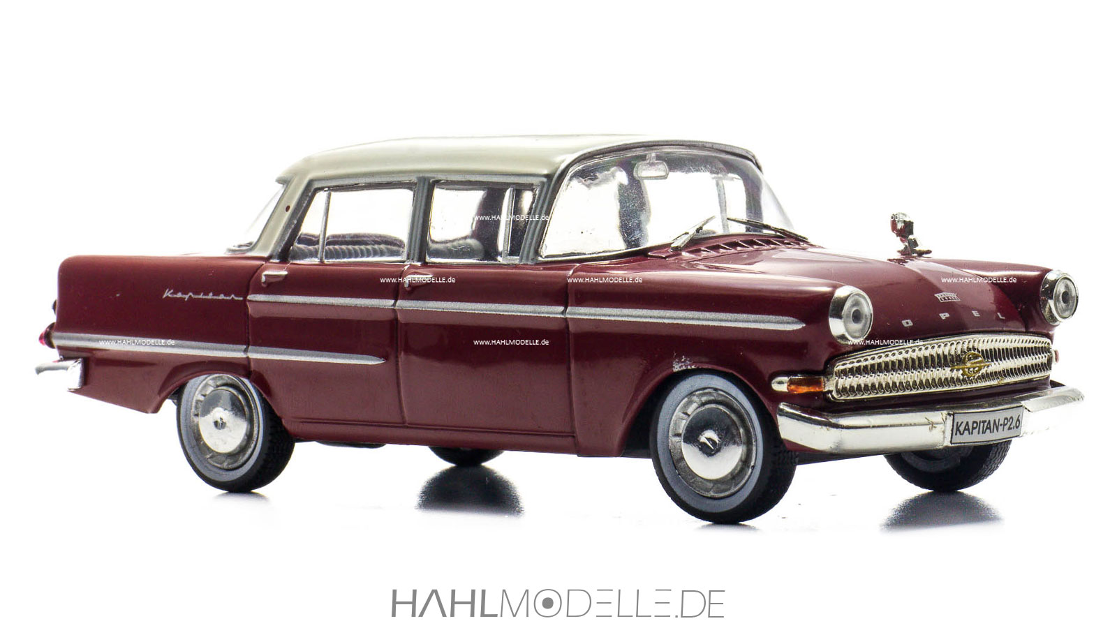 Opel Kapitän P 2,6, Limousine, rot/weiß, Ixo, hahlmodelle.de