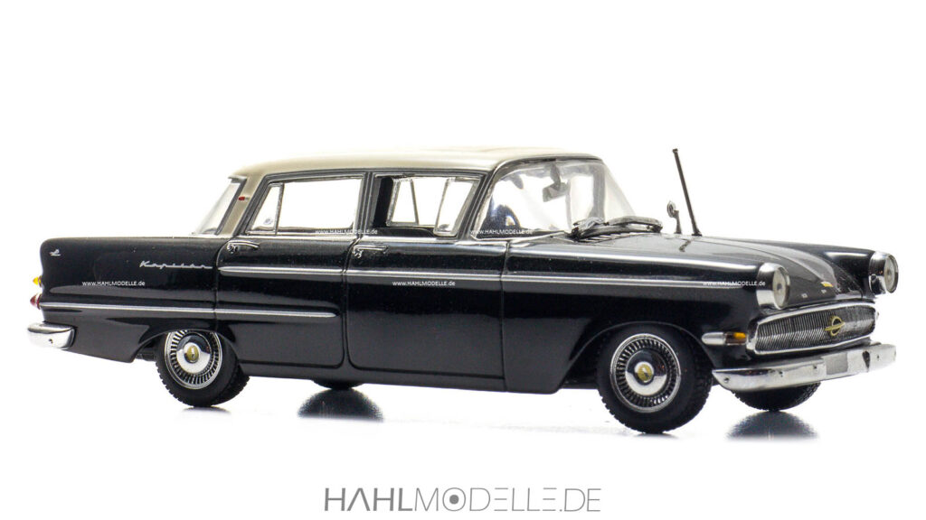 Opel Kapitän P 2,6, Limousine, schwarz/weiß, Minichamps, hahlmodelle.de