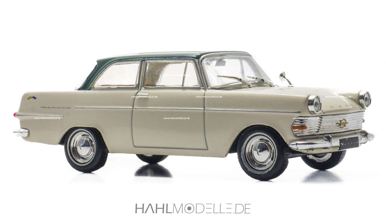 Opel Rekord P2, Limousine, weiß/grün, Ixo, hahlmodelle.de