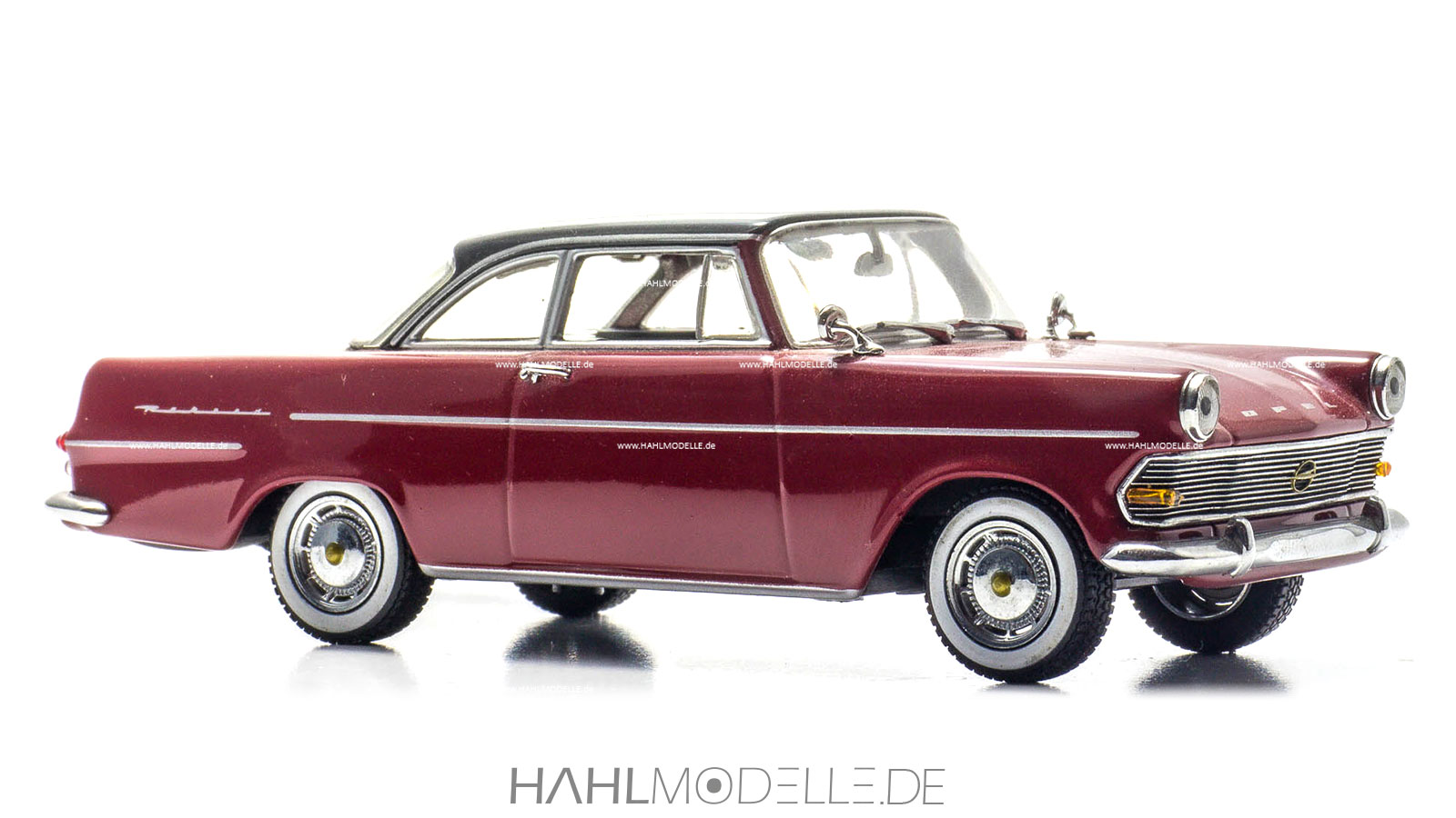 Opel Rekord P2, Coupé, rot/schwarz, Minichamps, hahlmodelle.de