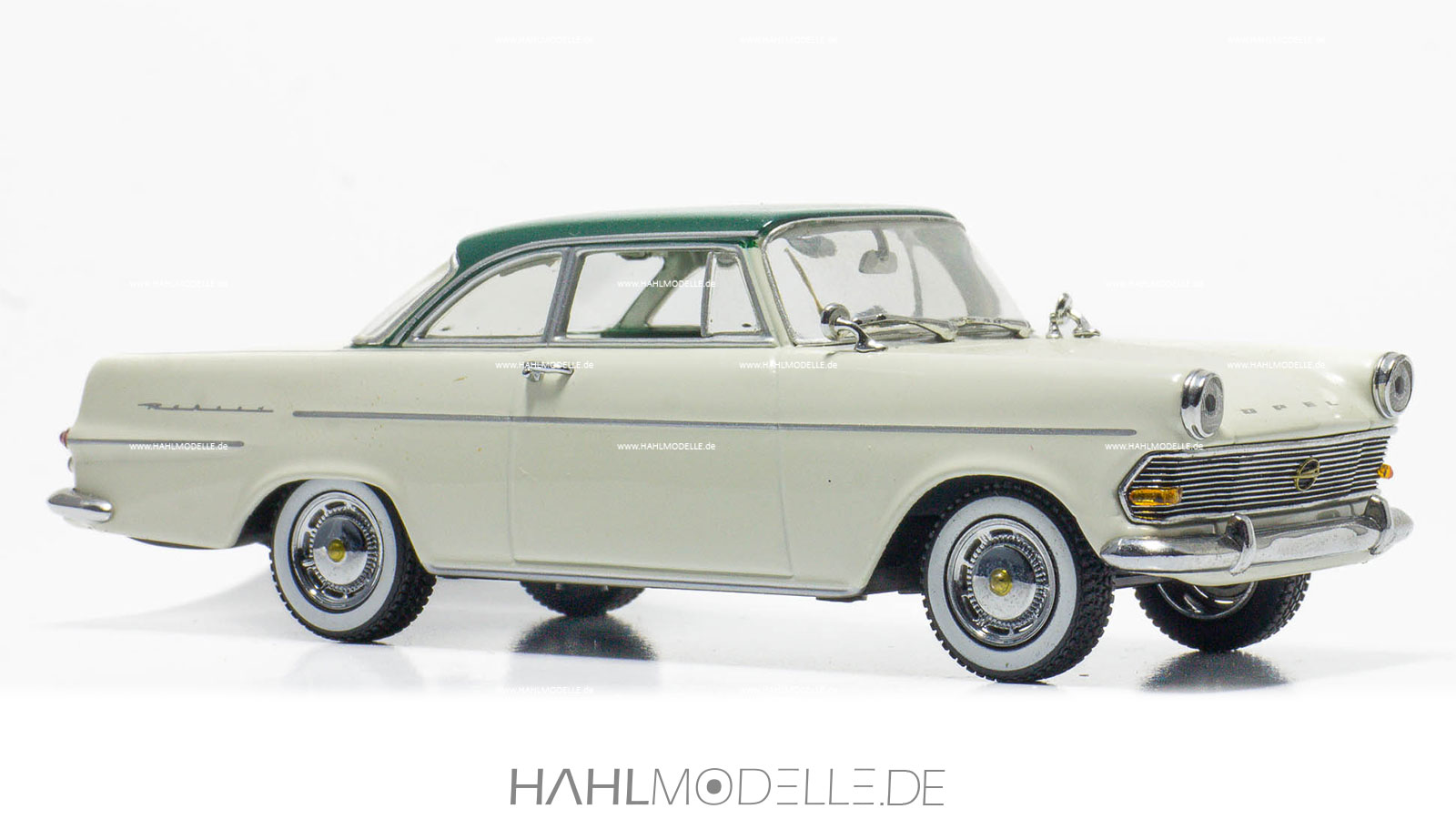 Opel Rekord P2, Coupé, weiß/grün, Minichamps, hahlmodelle.de