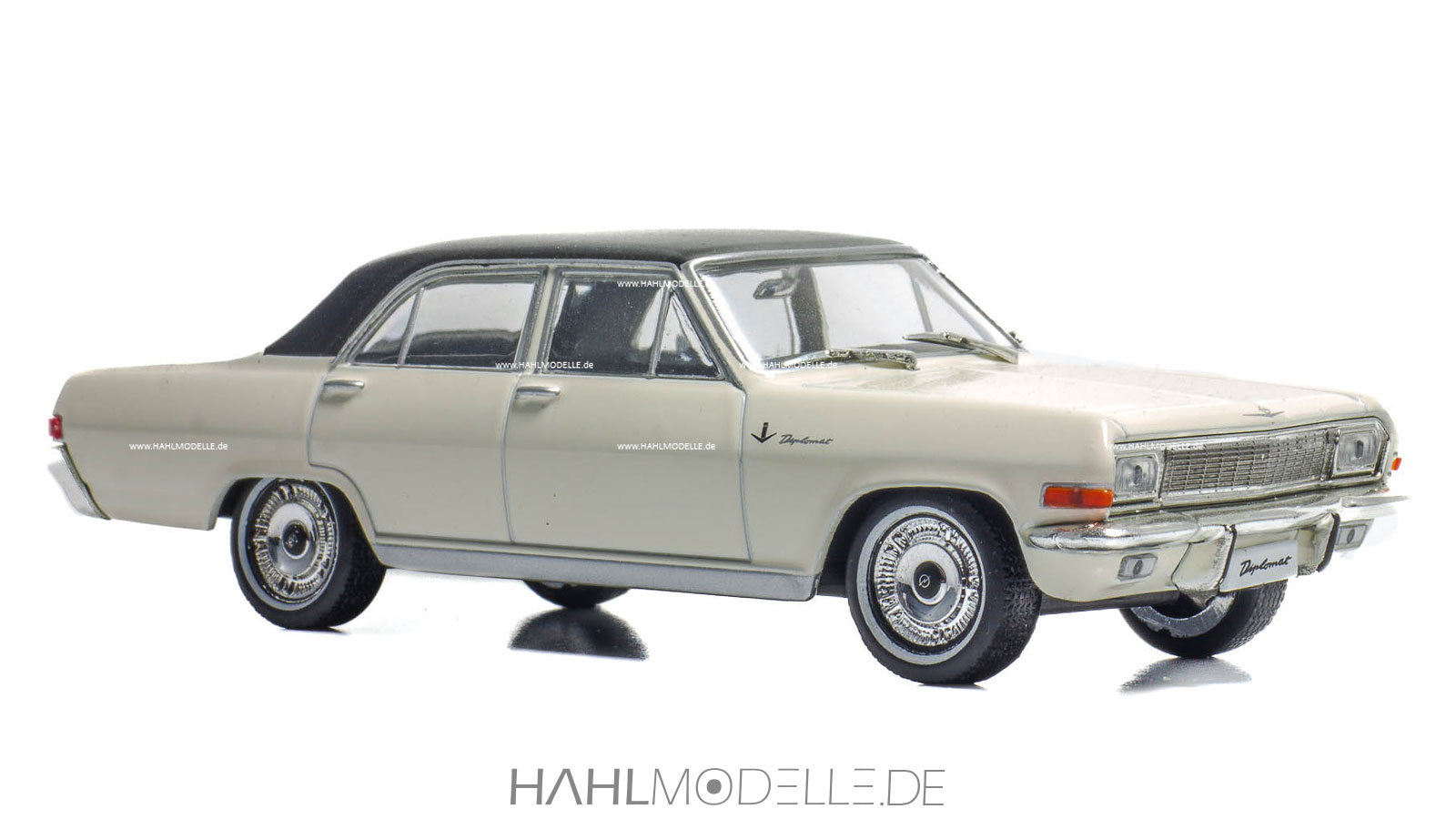 Opel Diplomat A, Limousine, weiß/schwarz, Ixo, hahlmodelle.de