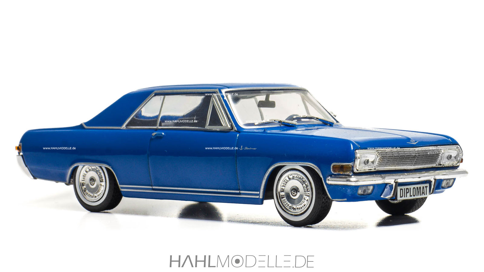 Opel Diplomat A, Coupé, blau, Ixo, hahlmodelle.de