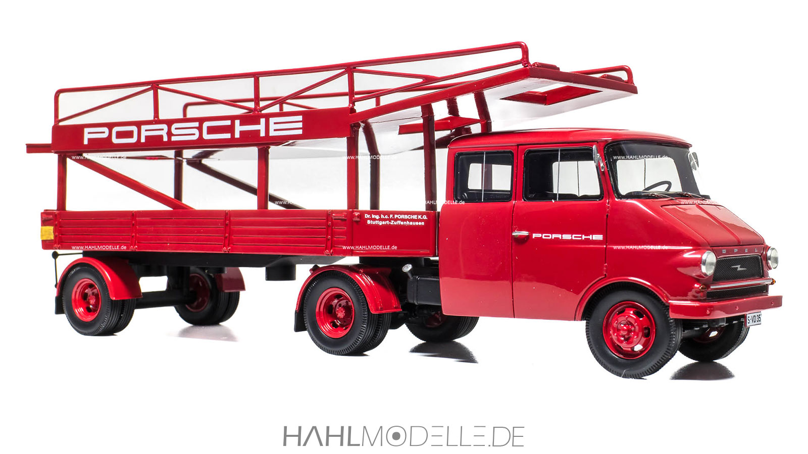 Opel Blitz 1,9 to, Renntransporter (Porsche), rot, Schuco, hahlmodelle.de