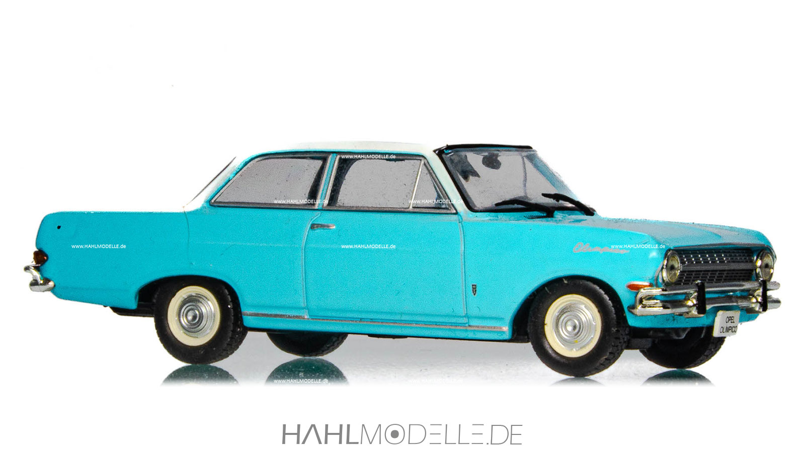 Opel Olimpico Fiera VI (Opel Rekord A, Mexico), Limousine, türkis/weiß, Ixo, hahlmodelle.de