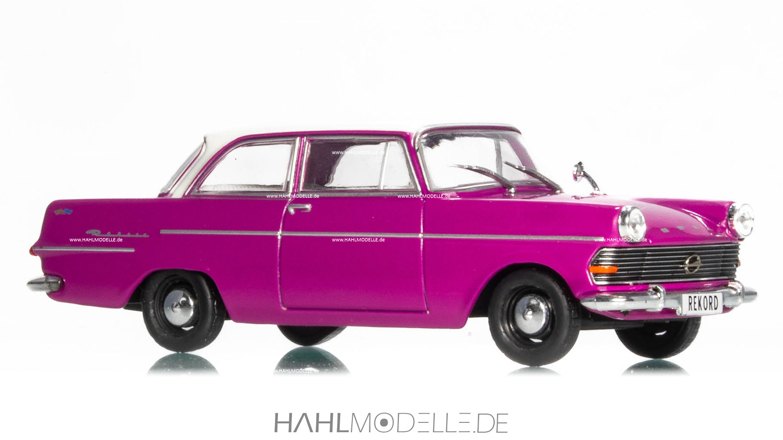 Opel Rekord P2, Limousine, pink/weiß, Ixo, hahlmodelle.de