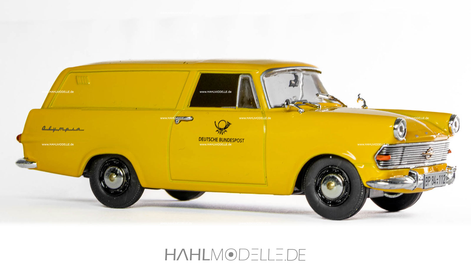 Opel Lieferwagen P2, Kastenwagen, Post, gelb, Bing, hahlmodelle.de