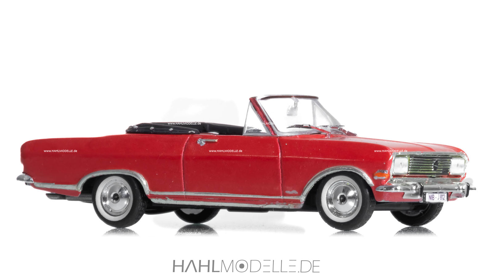 Opel Rekord B, Cabriolet (Deutsch), rot, Code-3 (Basis Ixo), hahlmodelle.de