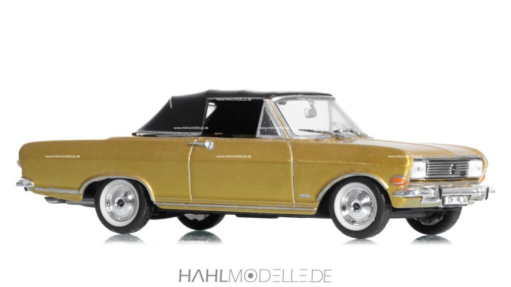 Opel Rekord B, Cabriolet (Deutsch), gold, Code-3 (Basis Ixo), hahlmodelle.de