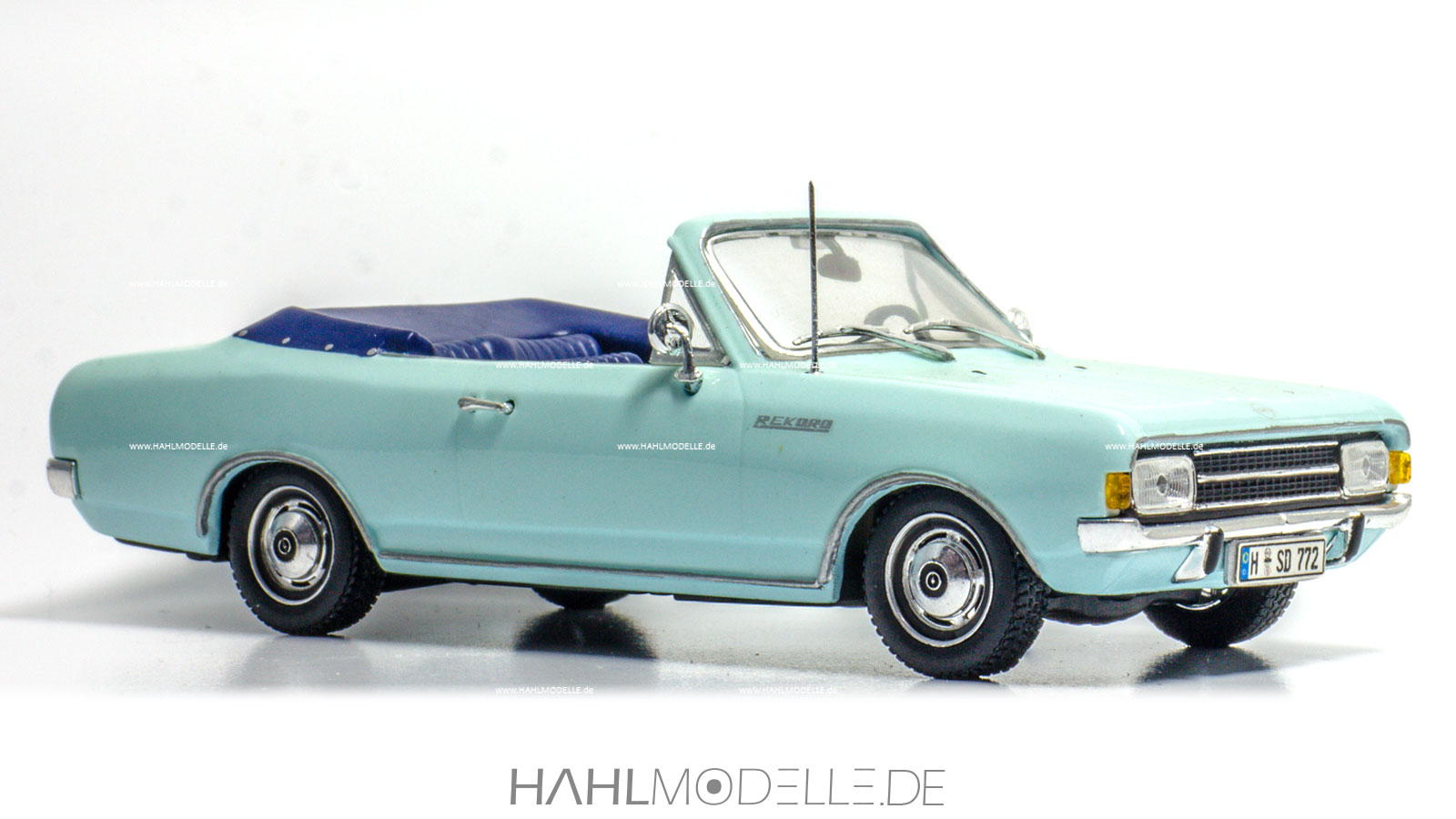 Opel Rekord C, Cabriolet (Deutsch), blau, Code-3 (Basis Minichamps), hahlmodelle.de