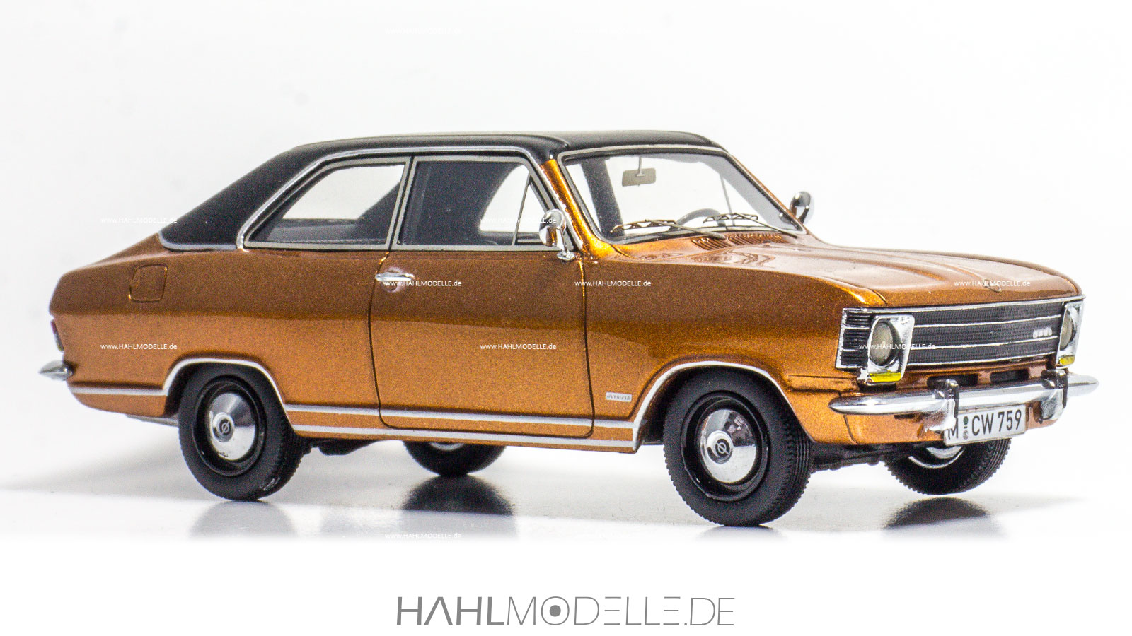 Opel Olympia A, Limousine, gold/schwarz, Neo Scale Models, hahlmodelle.de