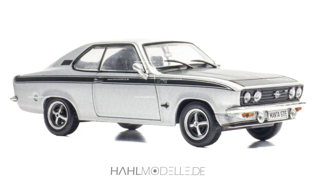 Opel Manta A, Coupé, silber/schwarz, Ixo, hahlmodelle.de