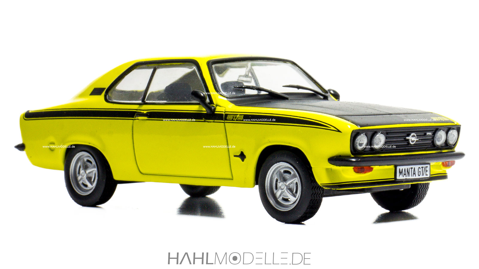 Opel Manta A, Coupé, gelb/schwarz, Ixo, hahlmodelle.de