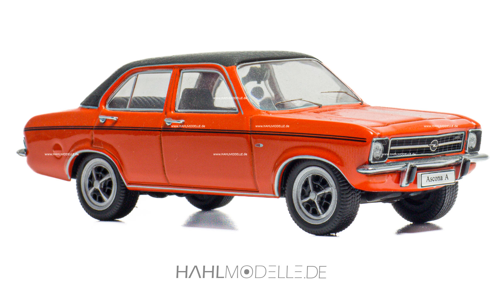 Opel Ascona A, Limousine, orange/schwarz, Schuco, hahlmodelle.de