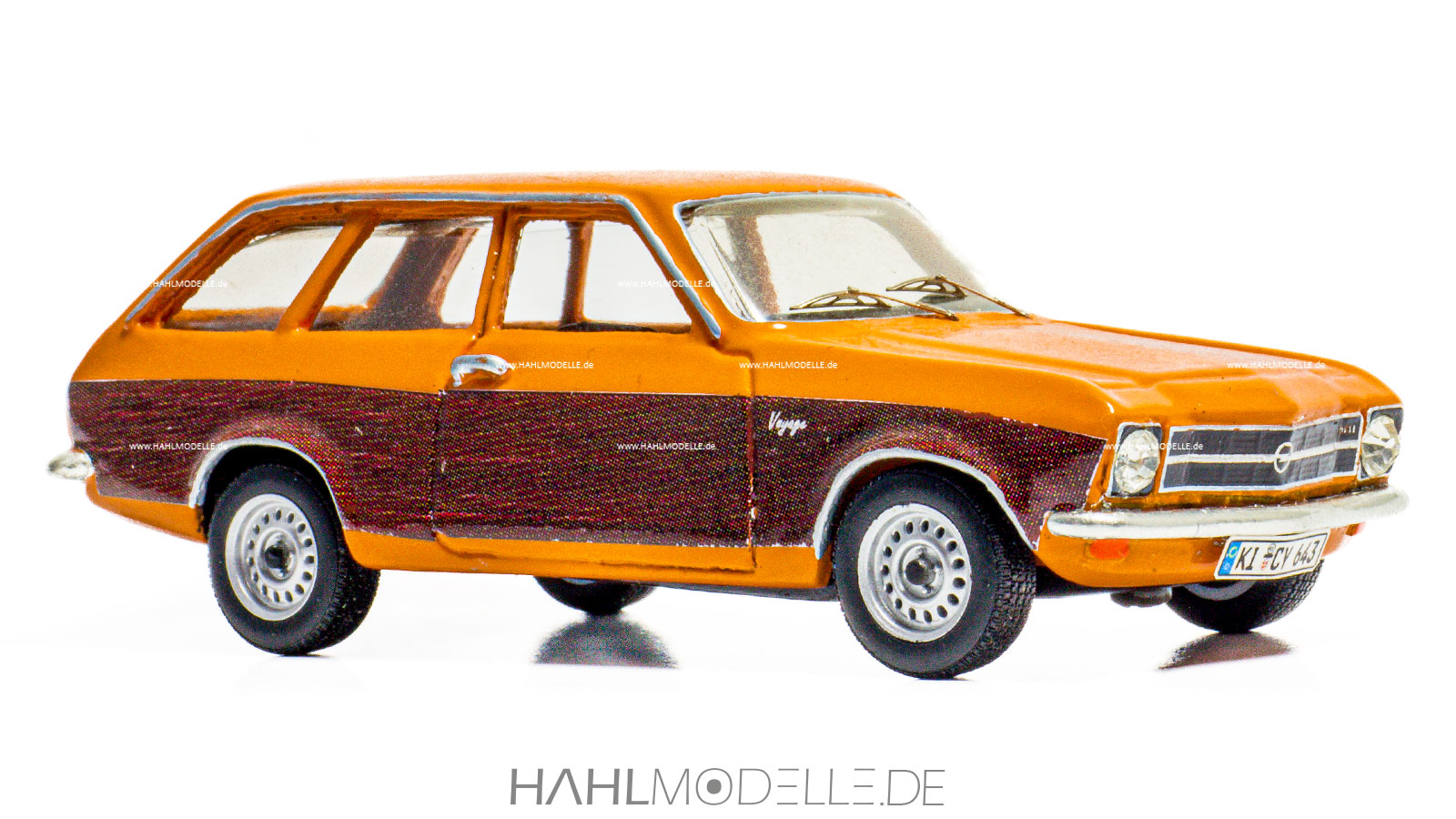 Opel Ascona A Voyage, Kombi, orange/braun, MOA (Replicars), hahlmodelle.de