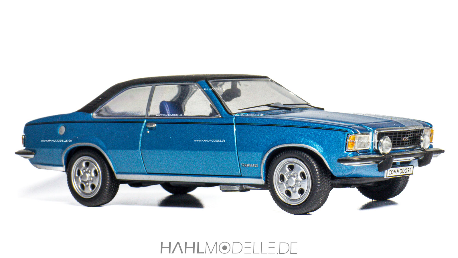 Opel Commodore B GS, Coupé, blau/schwarz, Schuco, hahlmodelle.de