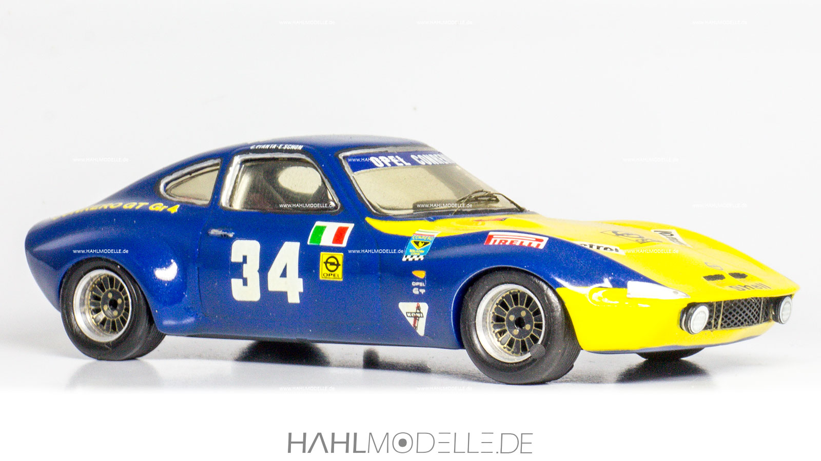 Opel GT Conrero, Coupé, blau/gelb, Autodrome, hahlmodelle.de