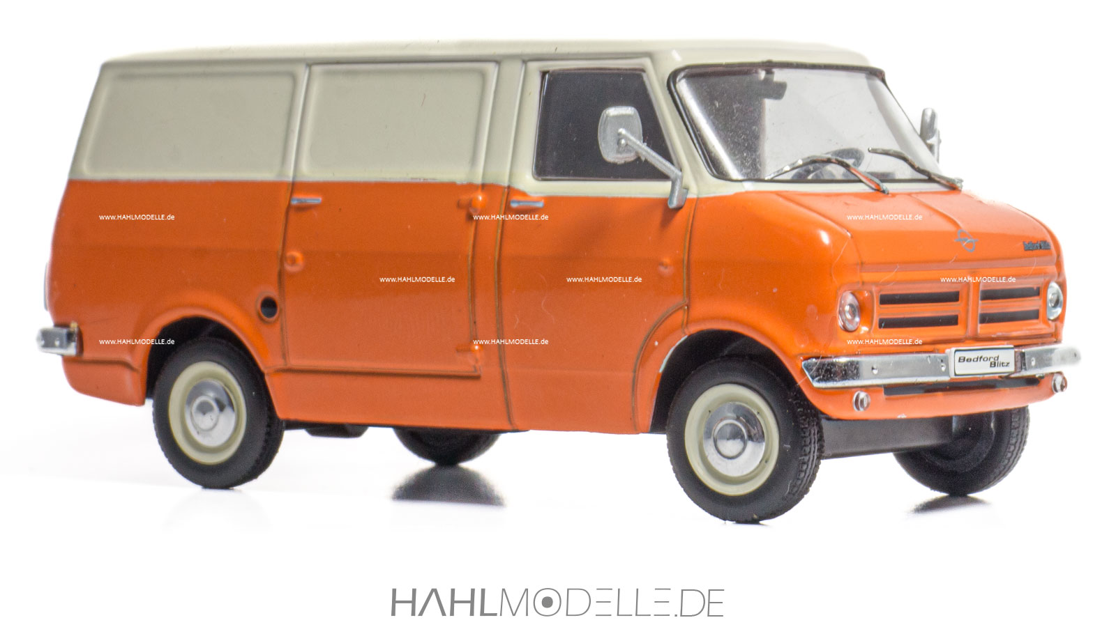 Opel Bedford Blitz, Kastenwagen, orange/weiß, Ixo, hahlmodelle.de