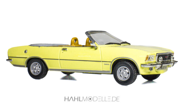 Opel Commodore B GS/E, Cabriolet (Ostermann), gelb, Code-3 (Basis: Ixo), hahlmodelle.de
