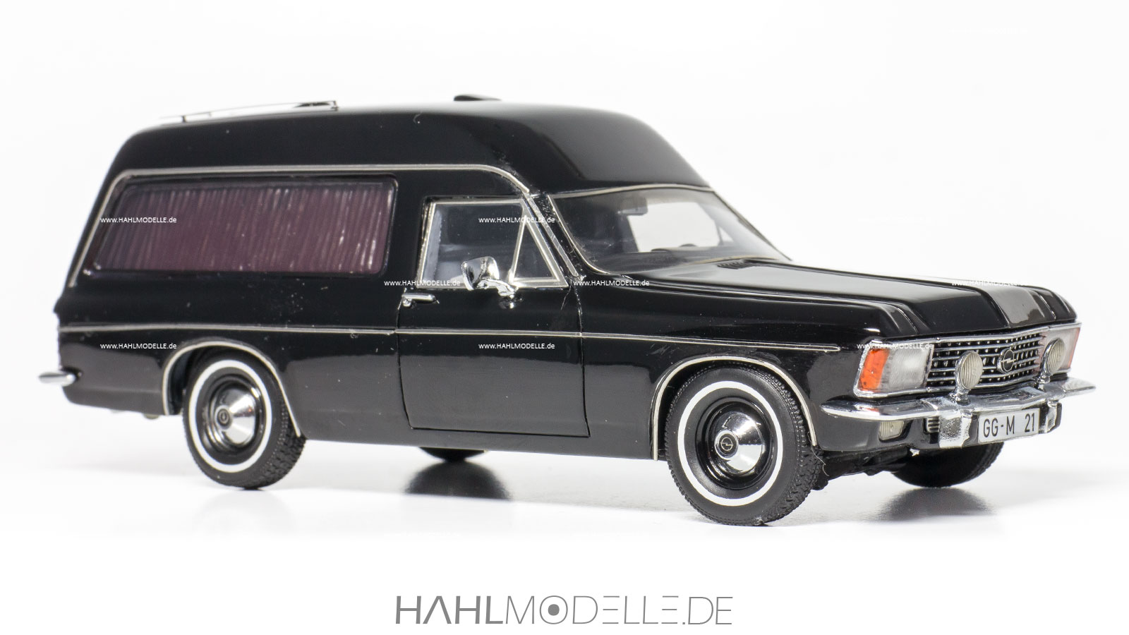 Opel Admiral B, Sonderkarosserie, Bestatter, schwarz, Matrix Scalemodels, hahlmodelle.de