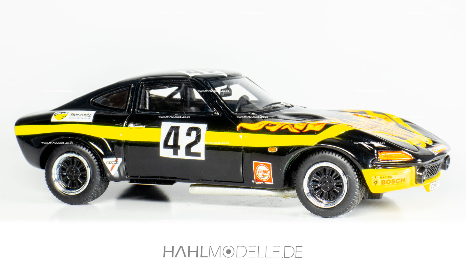 Opel GT Steinmetz Gruppe 4, Coupé, schwarz/gelb, Neo Scale Models, hahlmodelle.de