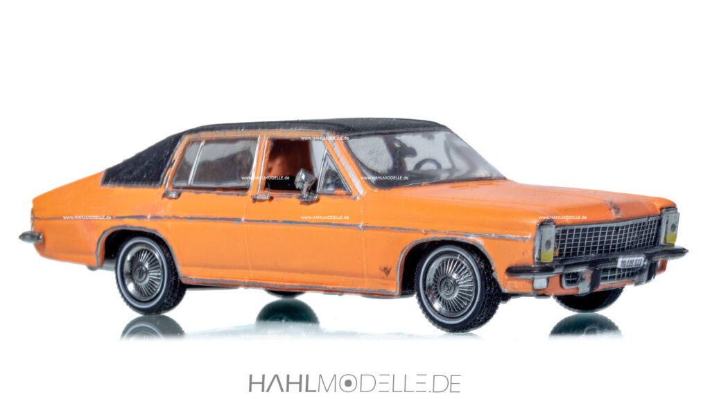 Opel Diplomat, Sonderkarosserie, Fastback-Limousine (oder Kombi-Coupé), orange/schwarz, Code-3 (Basis Minichamps), hahlmodelle.de