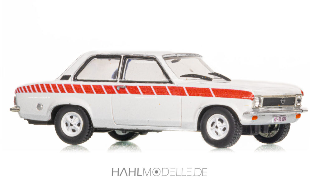 Opel Ascona A, Limousine, "Swinger", weiß, Code-3 (Basis: Ixo), hahlmodelle.de