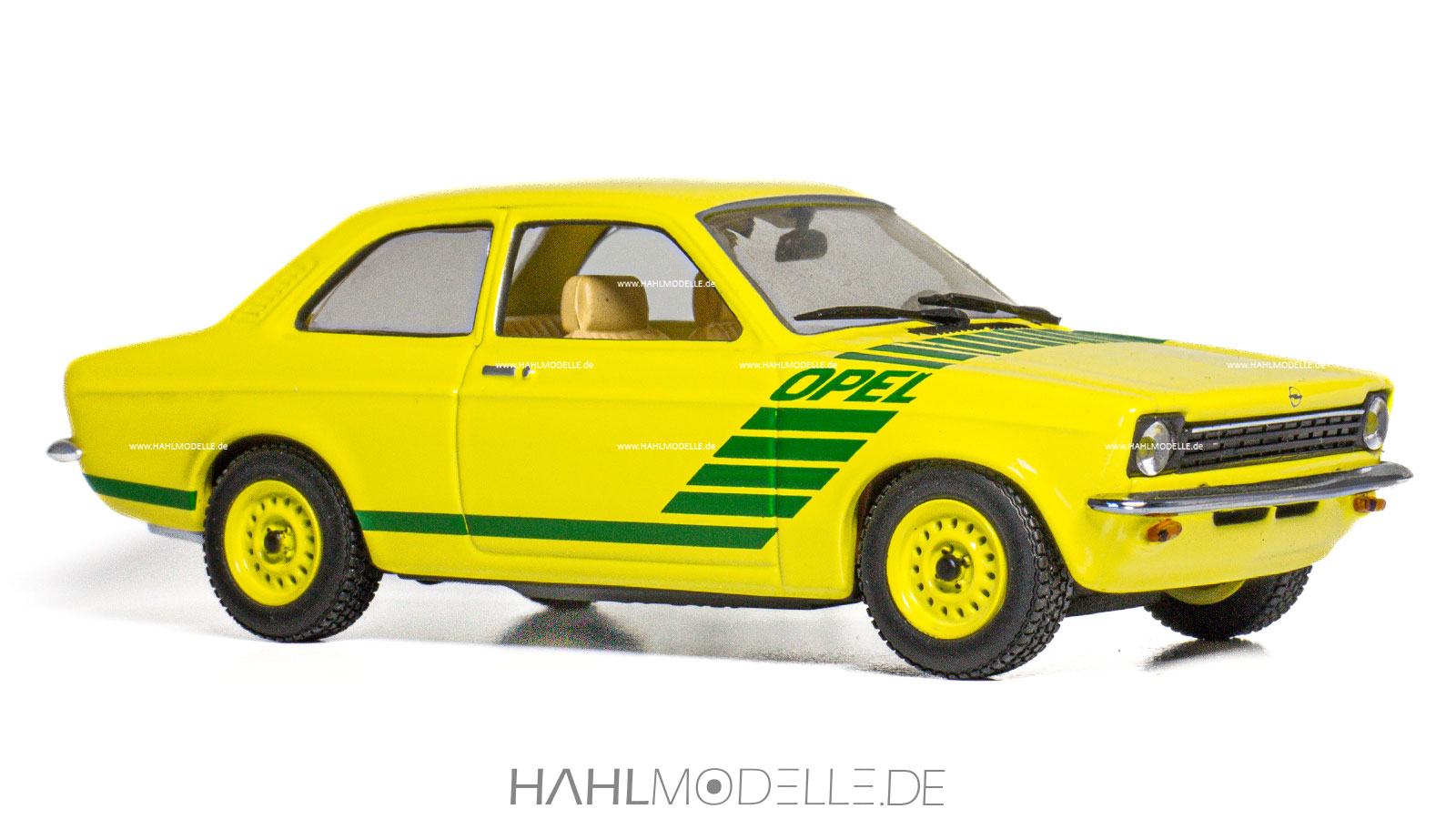 Opel Kadett C1 „Swinger“, Limousine, gelb/grün, Minichamps, hahlmodelle.de